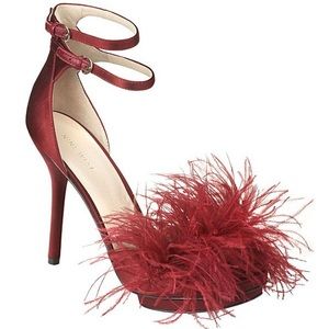 KirnaZabete x Nine West Ostrich Feather Satin Heel